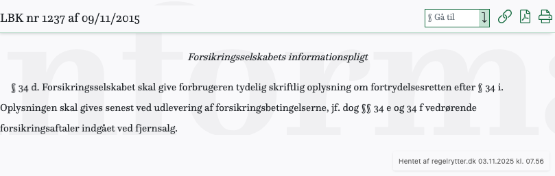 Screenshot af § 34 d. fra retsinformation.dk