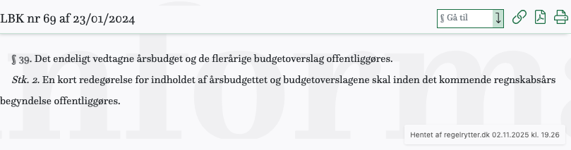 Screenshot af § 39. fra retsinformation.dk