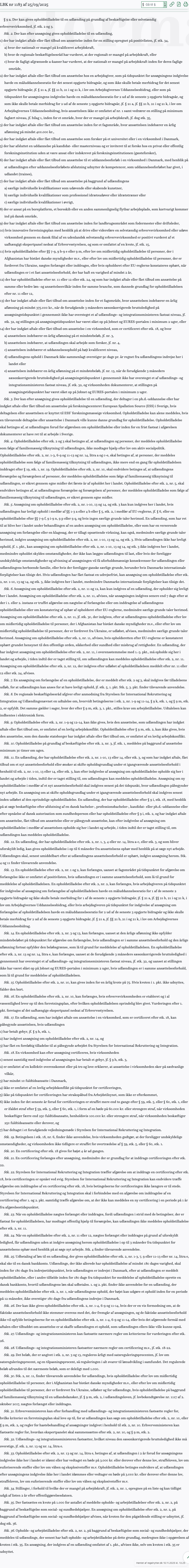 Screenshot af § 9 a. fra retsinformation.dk