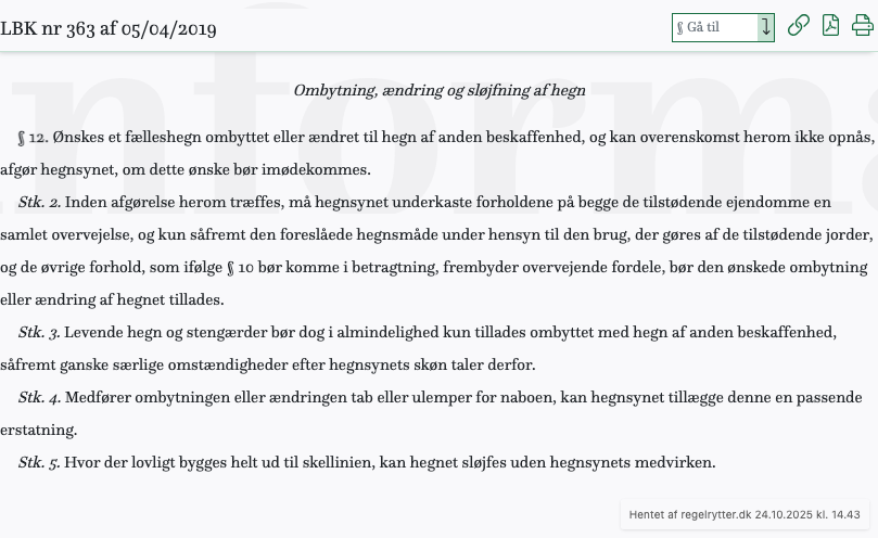 Screenshot af § 12. fra retsinformation.dk