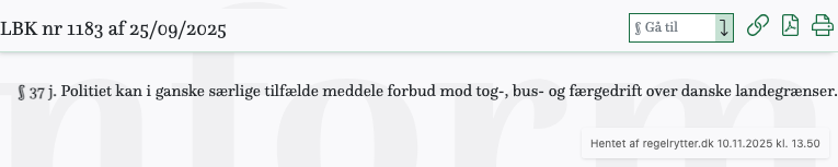 Screenshot af § 37 j. fra retsinformation.dk