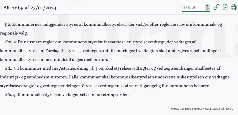 Screenshot af § 2. fra retsinformation.dk
