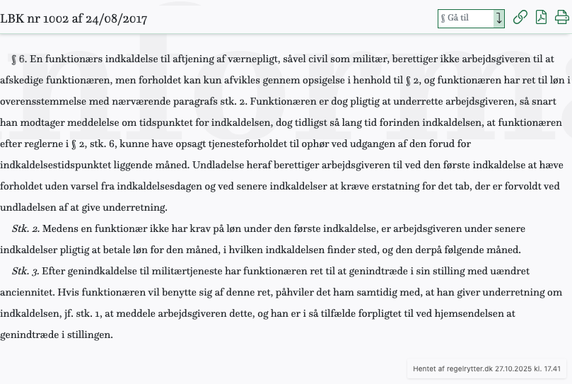 Screenshot af § 6. fra retsinformation.dk