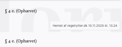 Screenshot af § 4 e. fra retsinformation.dk
