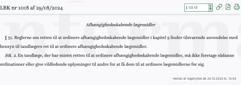 Screenshot af § 51. fra retsinformation.dk