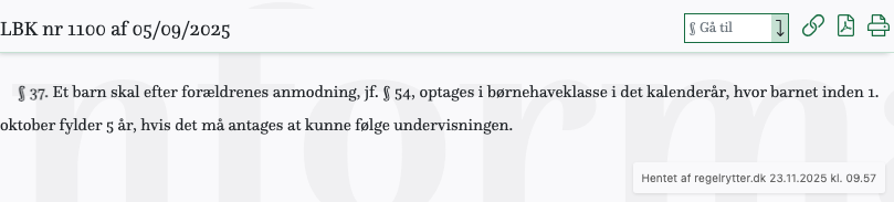 Screenshot af § 37. fra retsinformation.dk