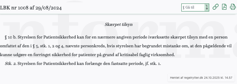 Screenshot af § 10 b. fra retsinformation.dk