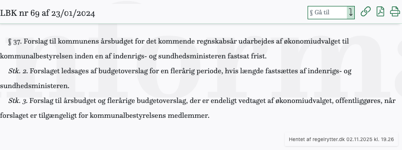 Screenshot af § 37. fra retsinformation.dk