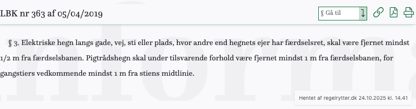 Screenshot af § 3. fra retsinformation.dk