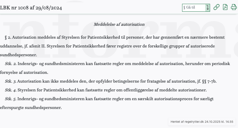 Screenshot af § 2. fra retsinformation.dk