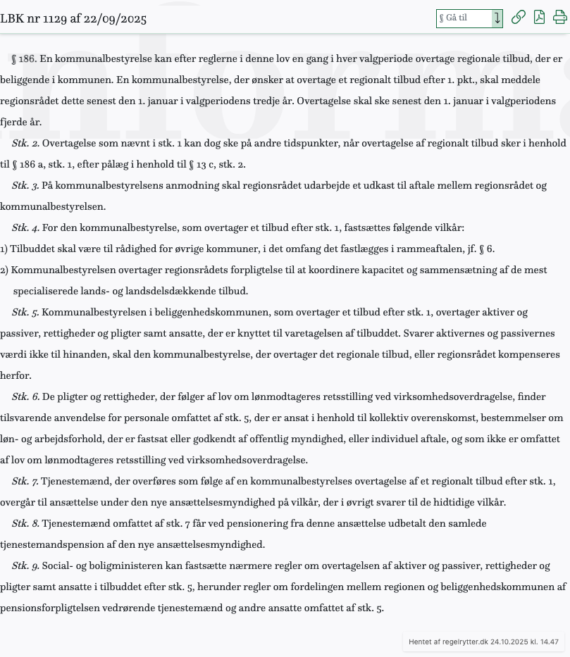 Screenshot af § 186. fra retsinformation.dk