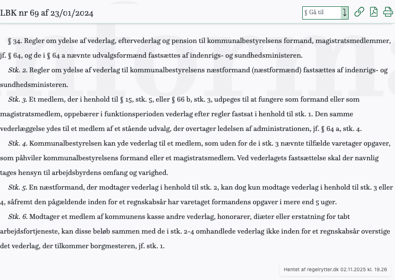 Screenshot af § 34. fra retsinformation.dk