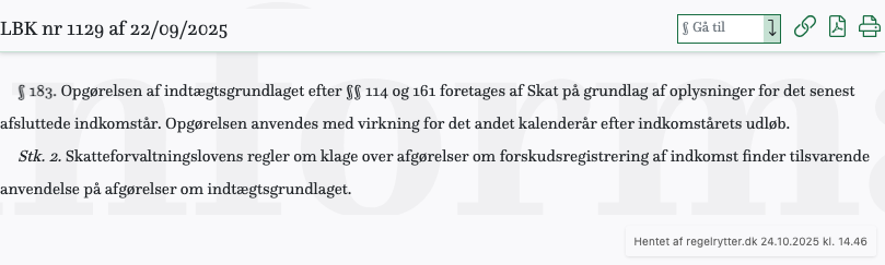 Screenshot af § 183. fra retsinformation.dk