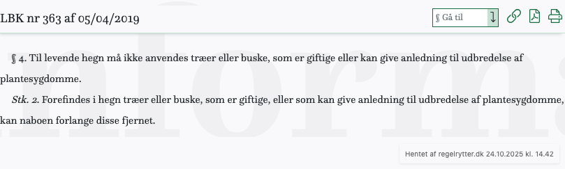 Screenshot af § 4. fra retsinformation.dk