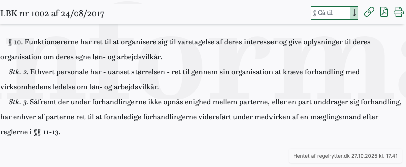 Screenshot af § 10. fra retsinformation.dk