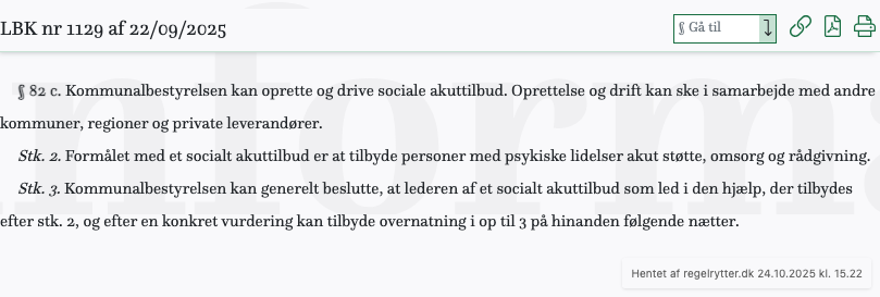 Screenshot af § 82 c. fra retsinformation.dk