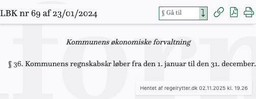 Screenshot af § 36. fra retsinformation.dk